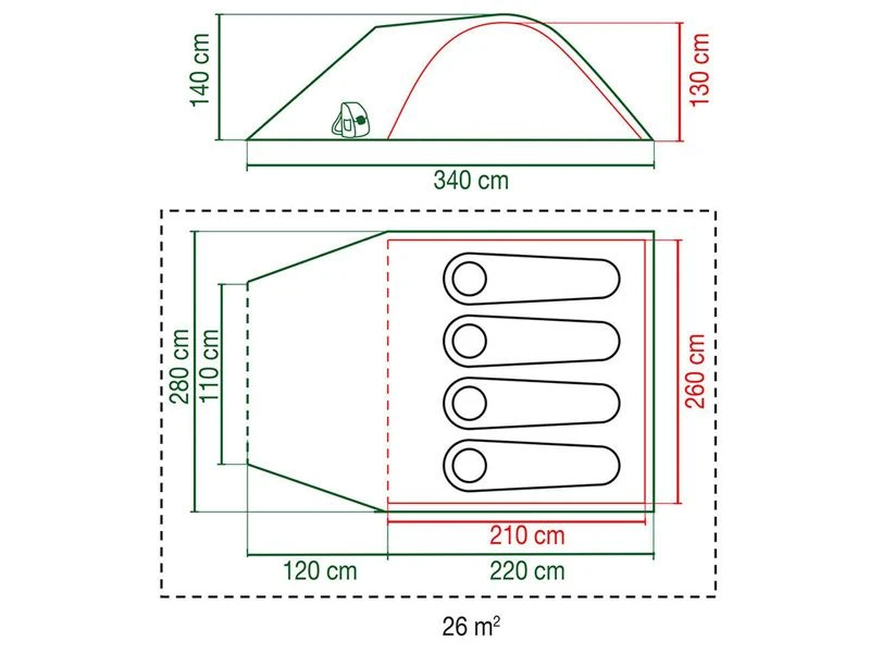 Coleman Kobuk Valley 4 Plus BlackOut Koepeltent 7 Coleman Kobuk Valley 4 Plus BlackOut Koepeltent - Afbeelding 7