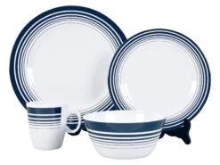 Bo-Camp Navy 16-delig Serviesset -Kwaliteit Outdoor Campingwinkel melamine servies 16delig navy 1 ecommerce ca7b
